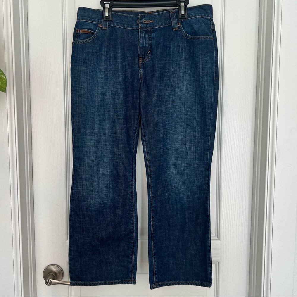 Eddie Bauer Mid Rise Cropped Jeans 100% Cotton Blue Denim 6R Preppy Capsule Cozy